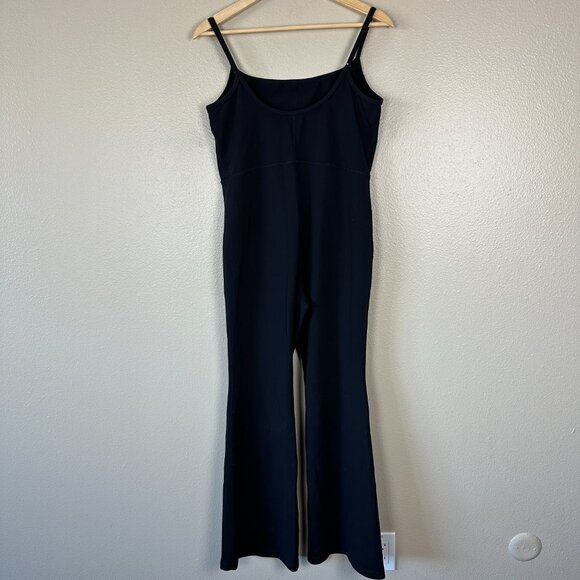 Aritzia Wilfred Free Womens Large Flare Leg Jumpsuit Lounge Minimalist Black - Picture 4 of 6